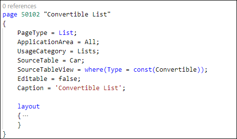 Screenshot of an example of the SourceTable and SourceTableView property.
