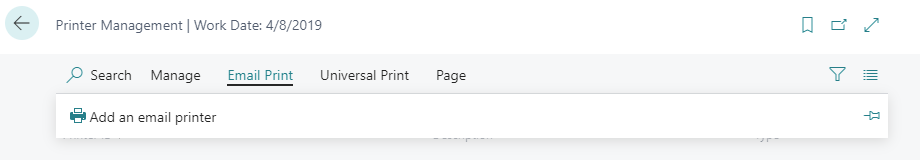Screenshot of the Email Print window view.
