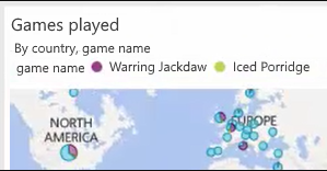 لقطة شاشة ل Power BI. دمج مقاييس الاستخدام مع المعلومات المهنية الأخرى.
