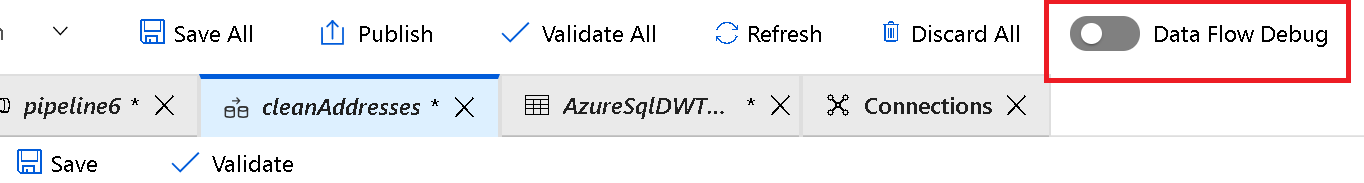 بدء تتبع الأخطاء لتدفق البيانات
