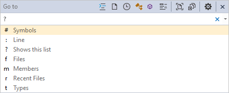 Screenshot that shows the Go to All Help window.