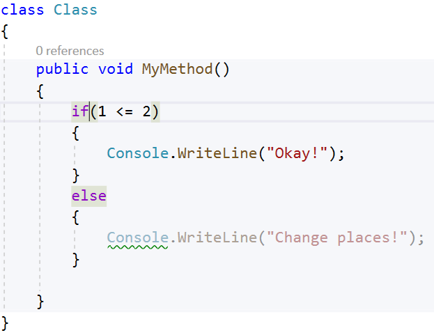 Screenshot of Invert if else result.