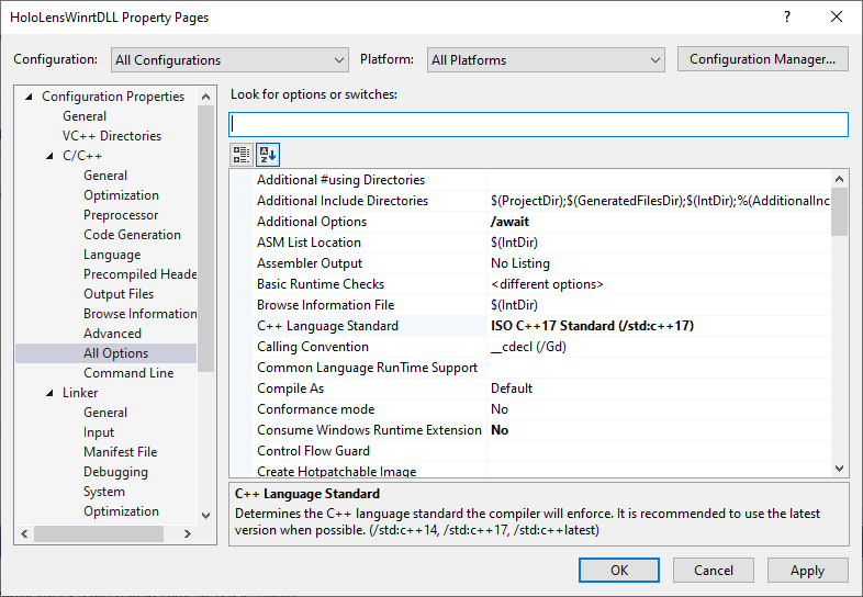 Upgrading project properties