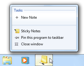 screen shot of jump list with one command