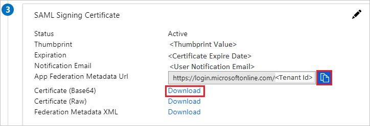 The Certificate download link