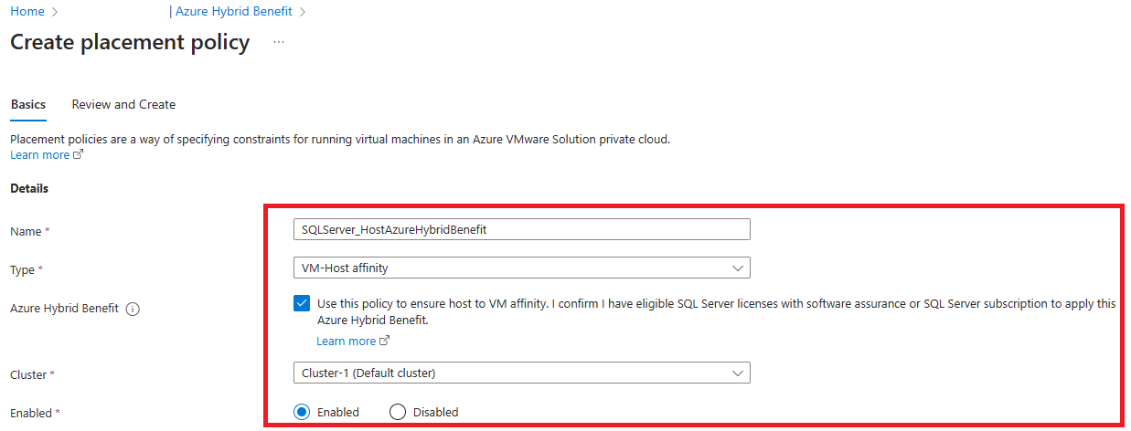 Diagram that shows how to create a host virtual machine placement policy using the host VM affinity.