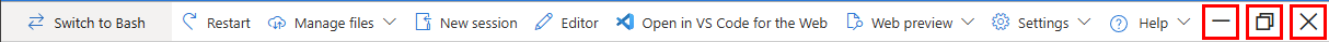 Screenshot of Cloud Shell toolbar.
