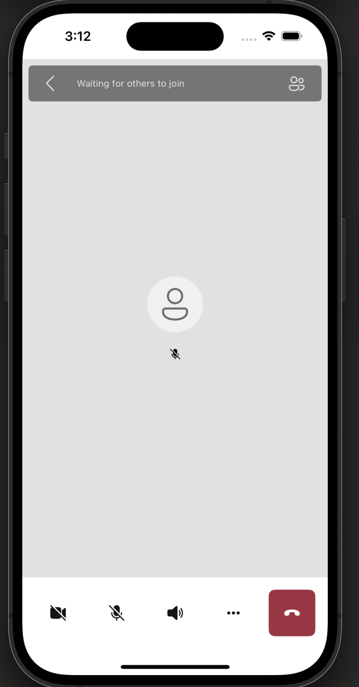 Screenshot of the iOS call screen with the Back button visible.