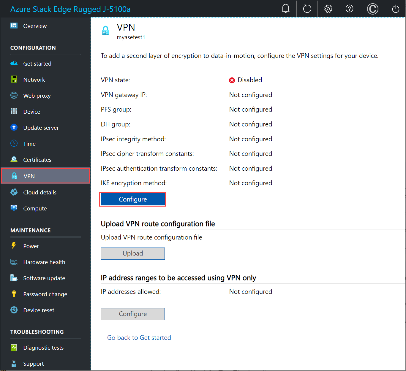 Configure local UI 1