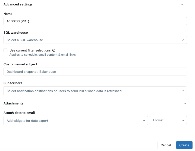 Add advanced settings for schedules.