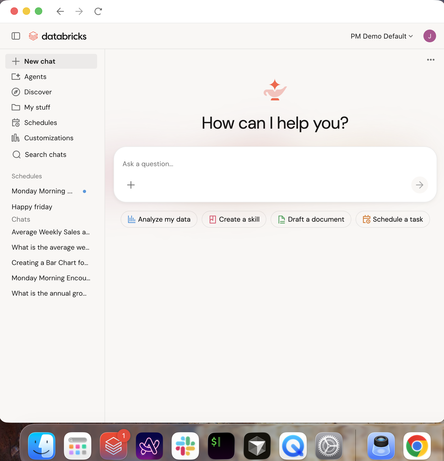Genie One desktop app window showing the title bar and dock badge