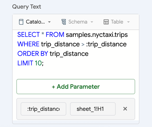 Query with query parameters