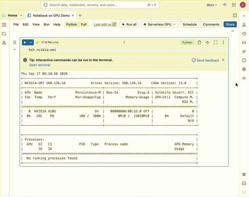 The New schedule form showing the Job name, Schedule, and Compute fields for a scheduled notebook job.