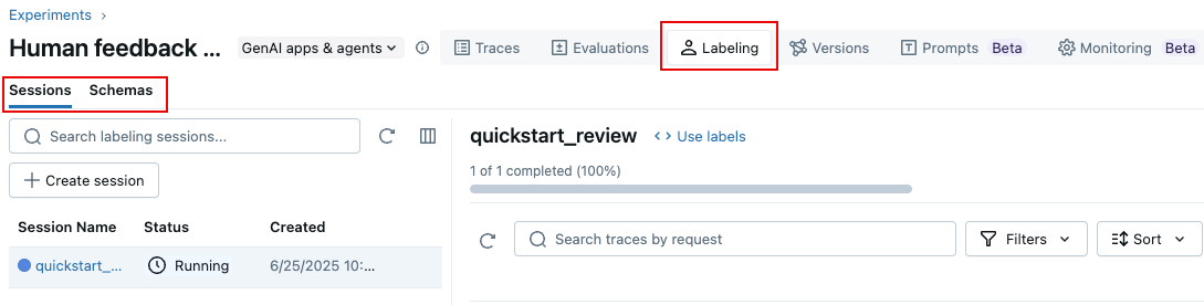 How to create a labeling session in the UI
