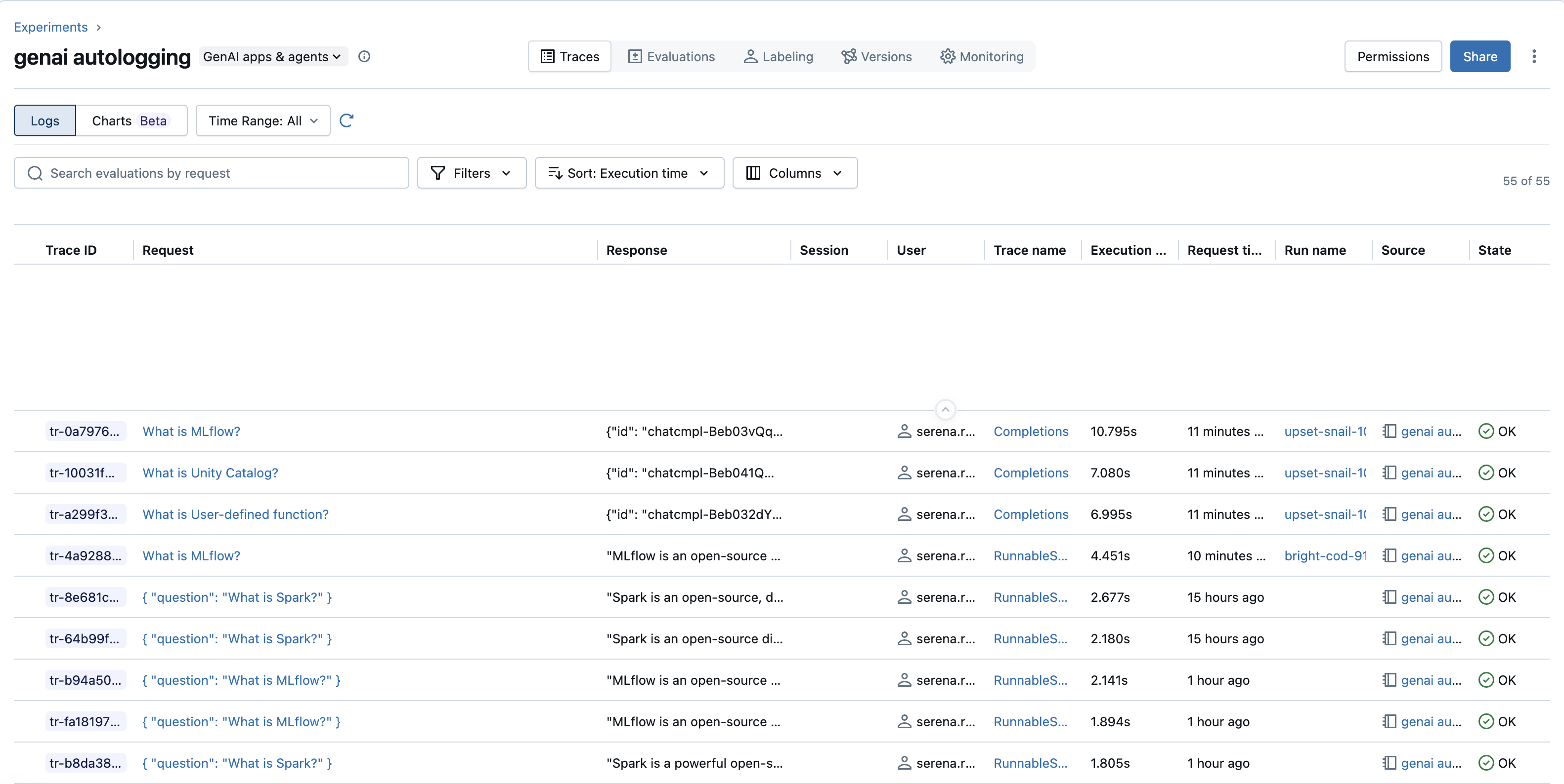 Identifying Slow Traces UI