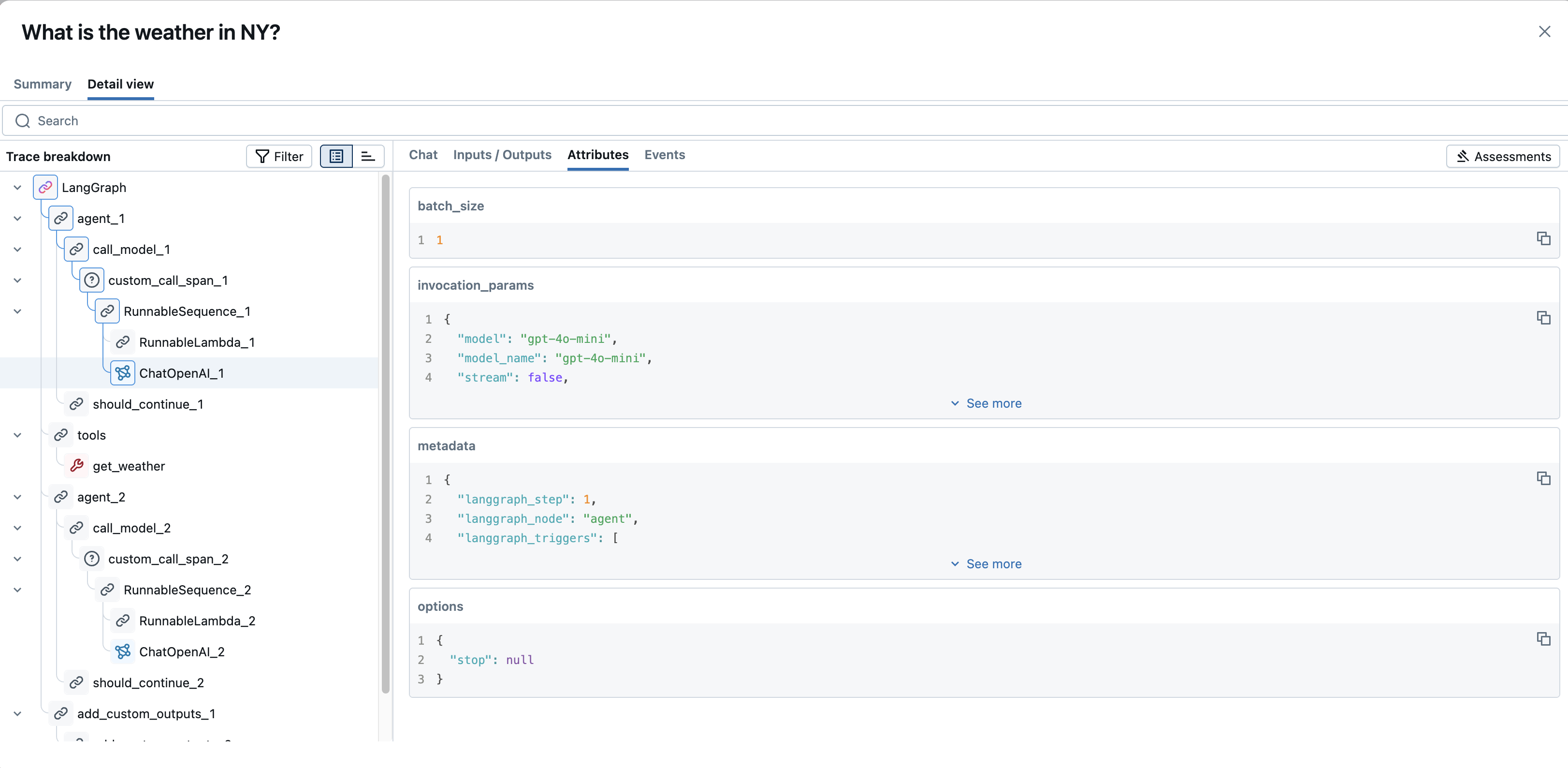 Span Detail Attributes Tab