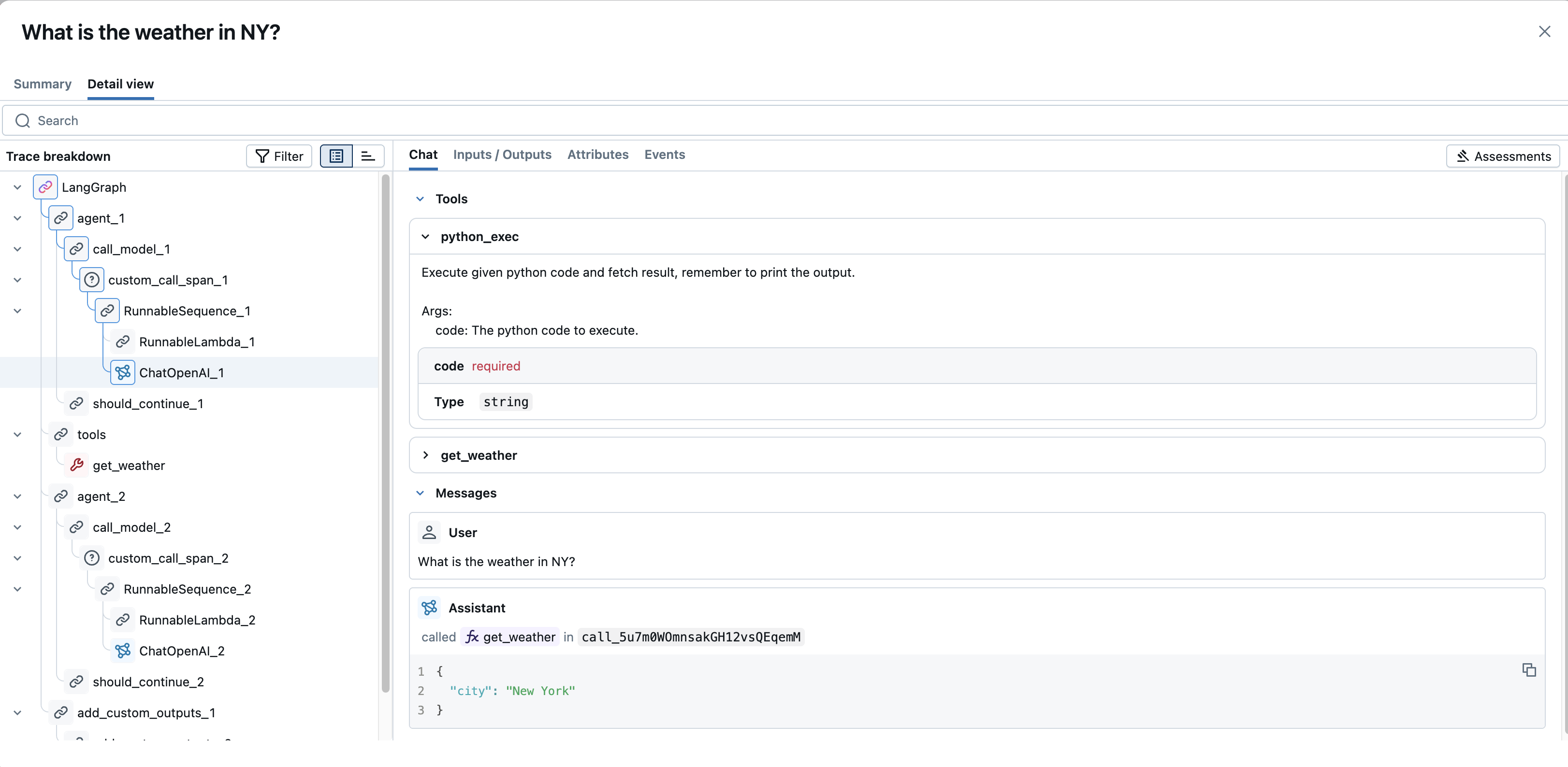 Span Detail Chat Tab