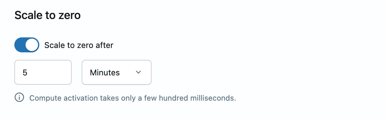 Scale to zero configuration