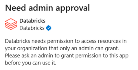 Need admin approval message in the Excel add-in