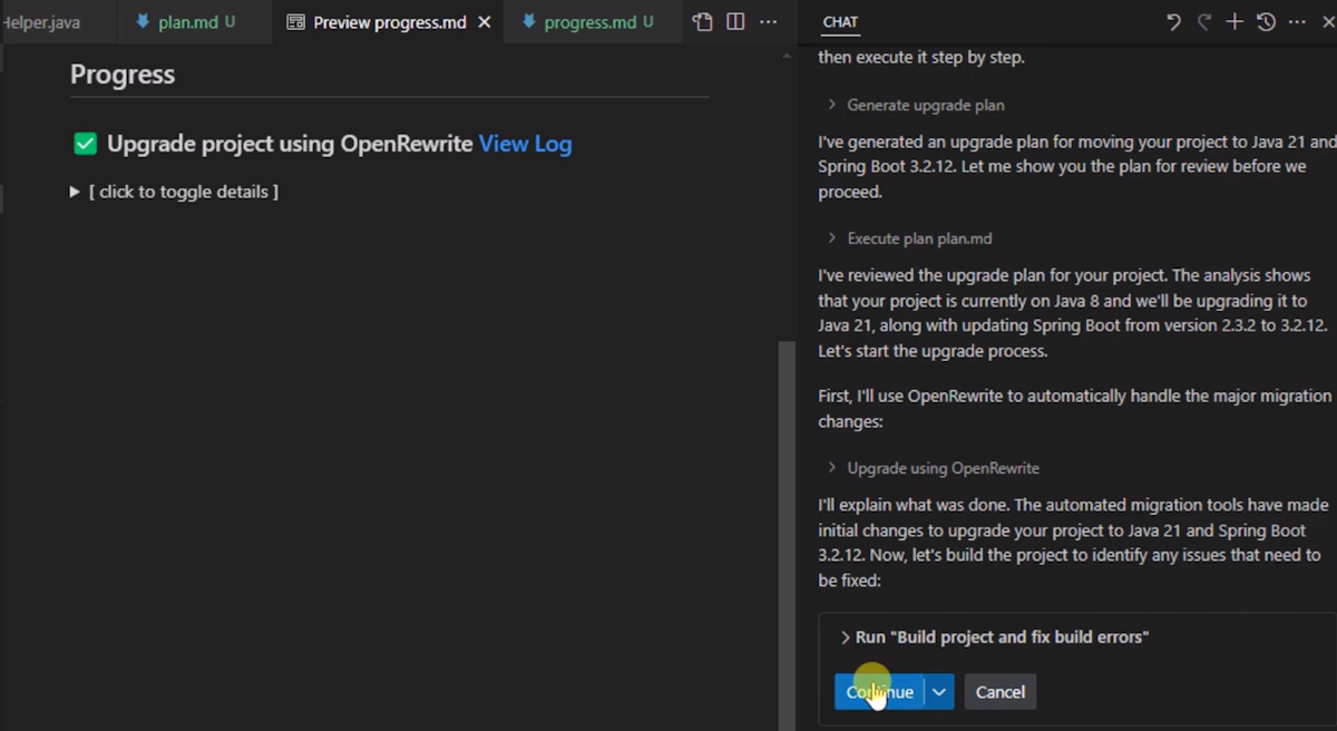 Quickstart: Upgrade a Java Project with GitHub Copilot App ...