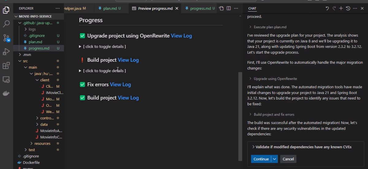Quickstart: Upgrade a Java Project with GitHub Copilot App ...