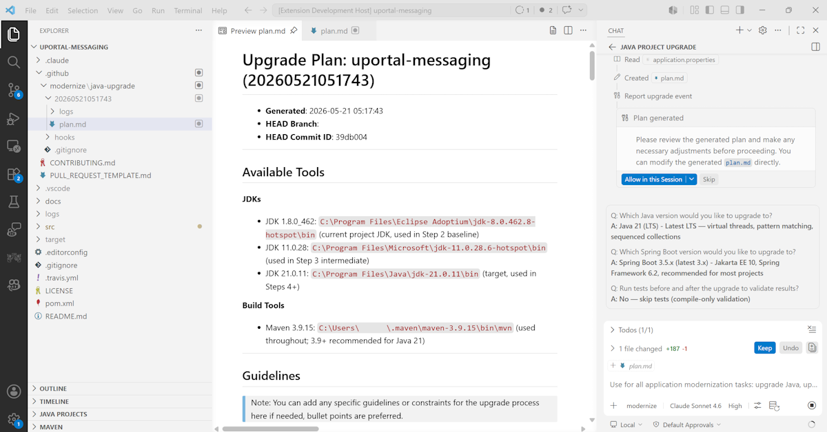Quickstart: Upgrade a Java Project with GitHub Copilot App ...