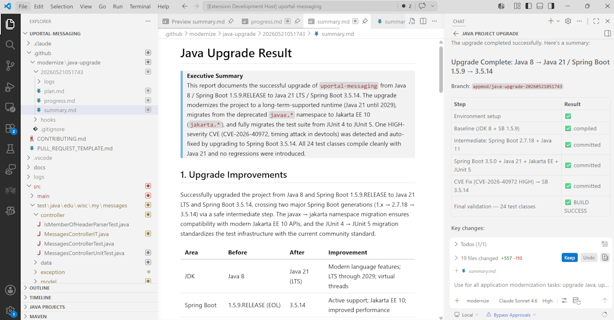 Quickstart: Upgrade a Java Project with GitHub Copilot App ...