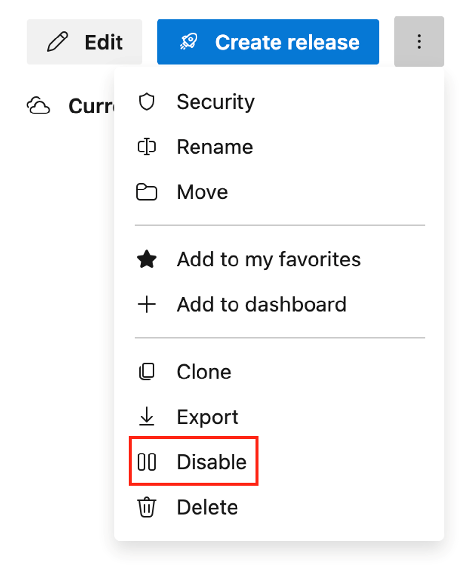 Option to disable a release pipeline