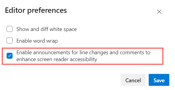 Image to show enable announcements for line changes
