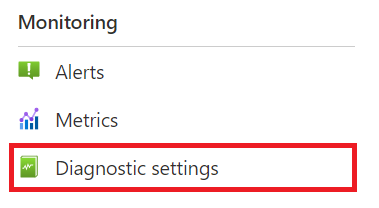 The "Diagnostic settings" link