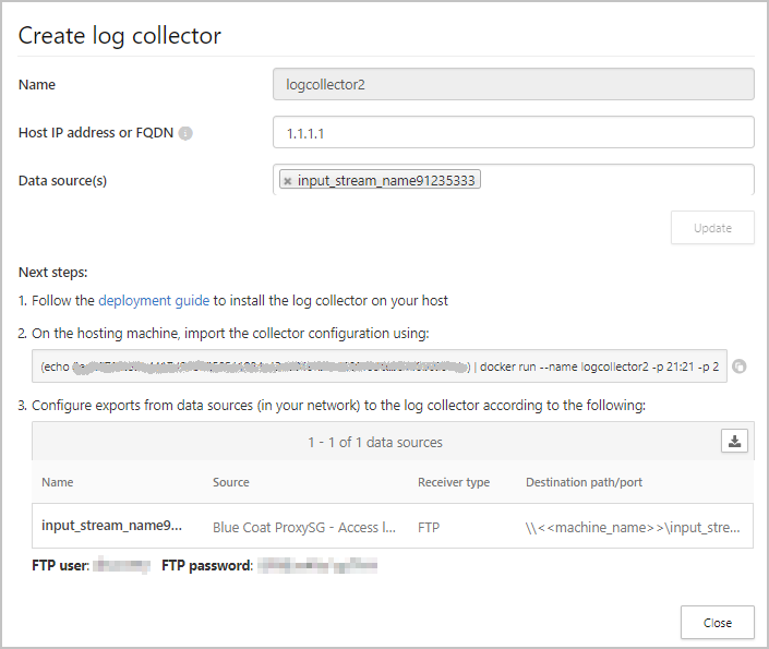 Create log collector.