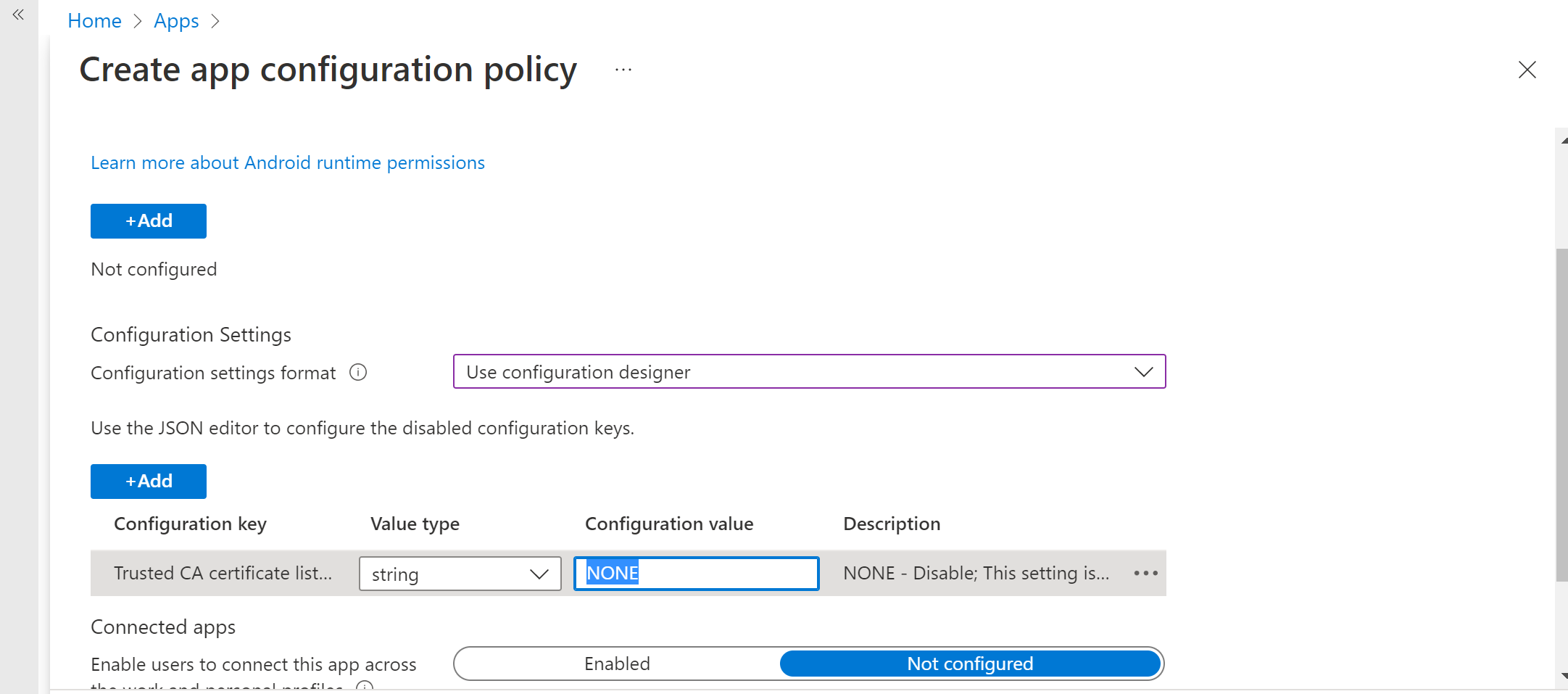 Image of trusted CA certificate.