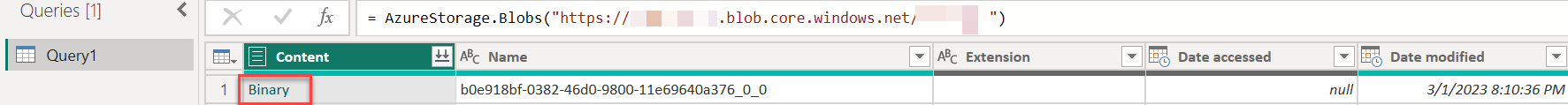 A screenshot that shows how to transform the binary data in Power BI.