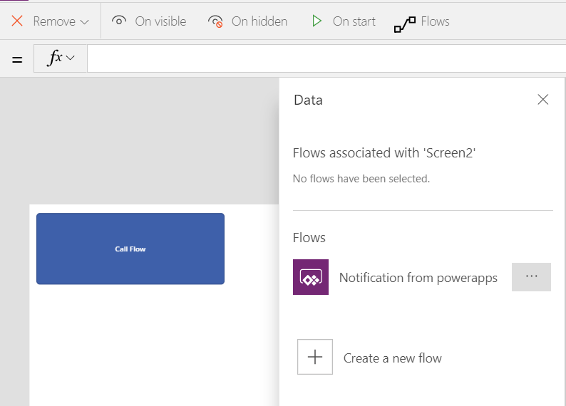 Screenshot of updating a Flow definition in Power Apps.