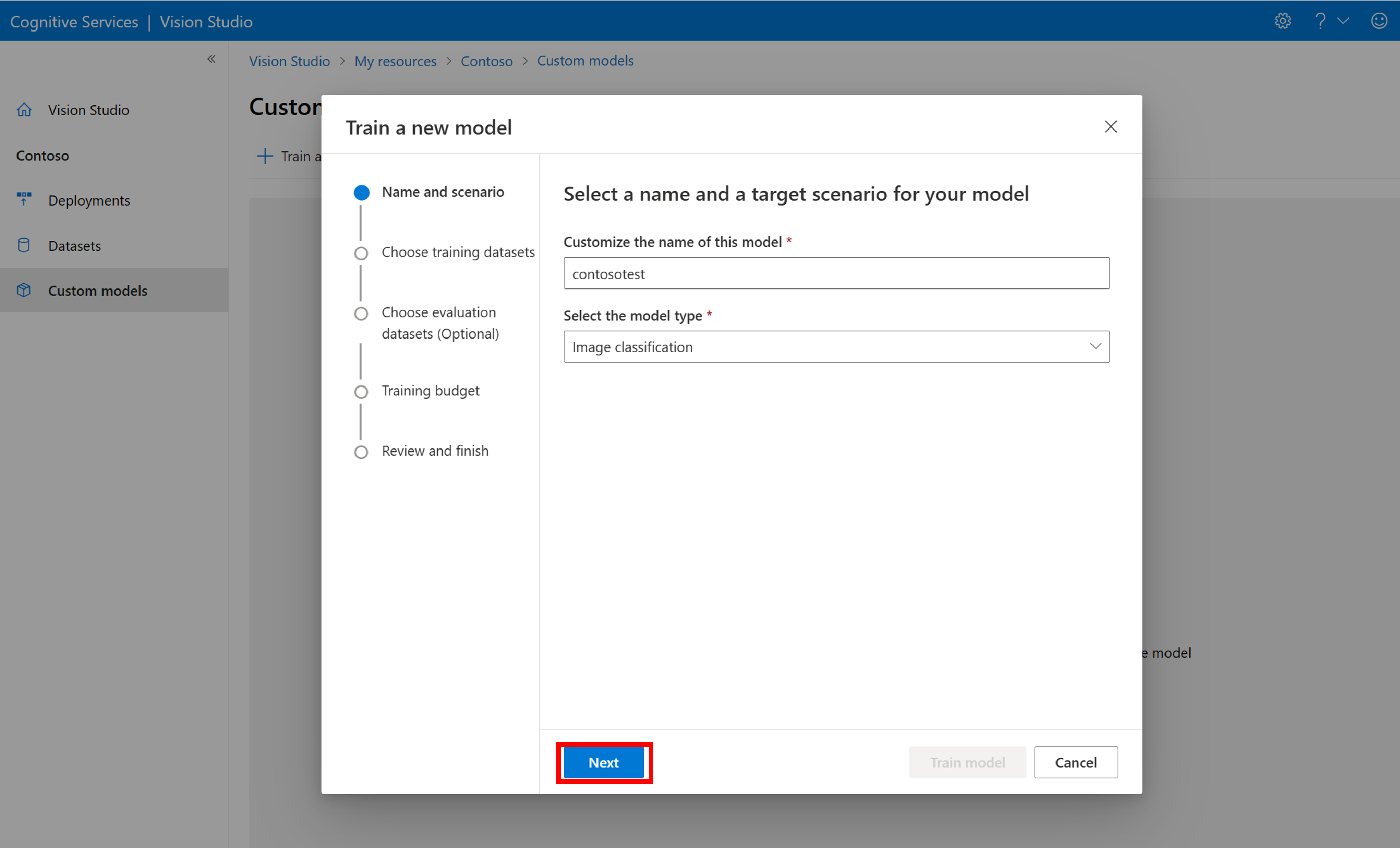 Create custom model