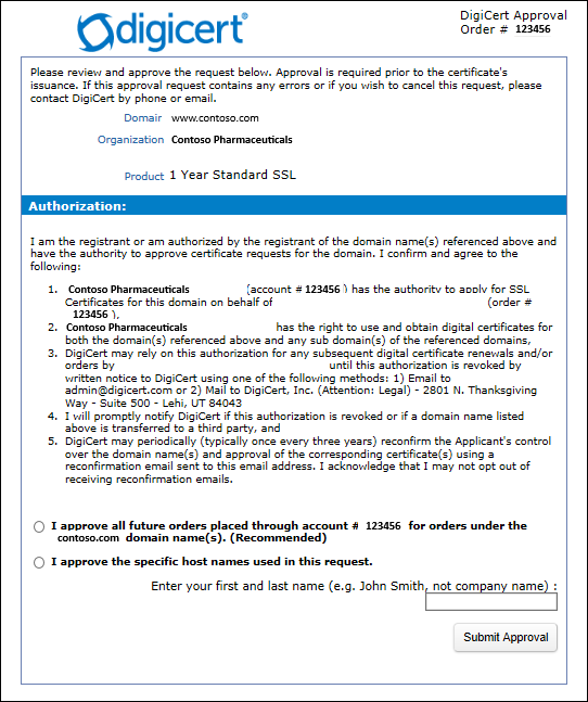 Domain validation form