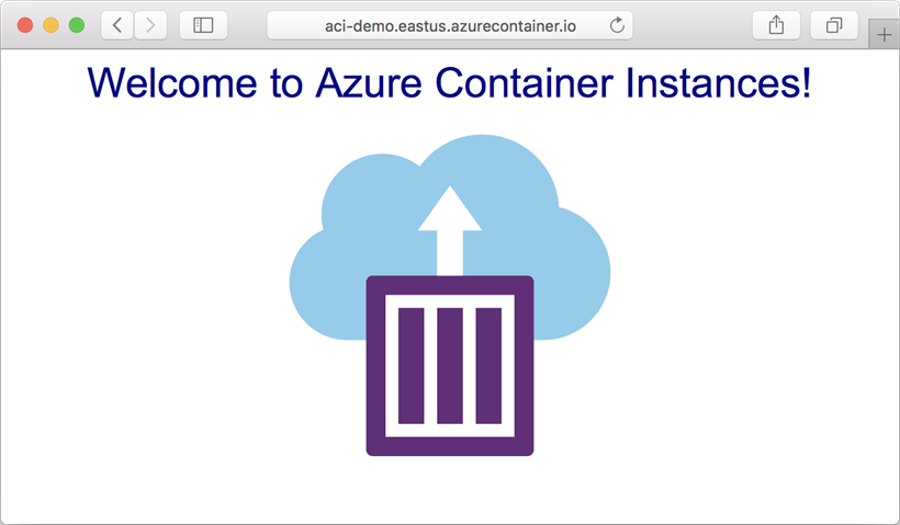 View an app deployed to Azure Container Instances in browser