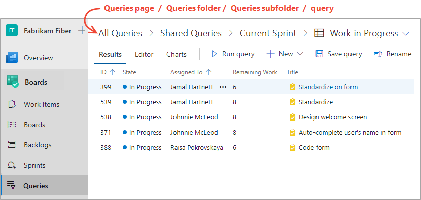 Queries breadcrumbs