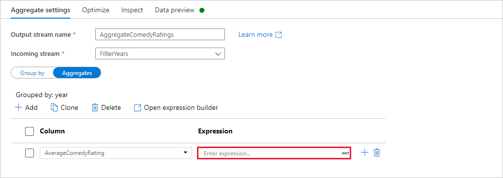 Aggregate settings 2