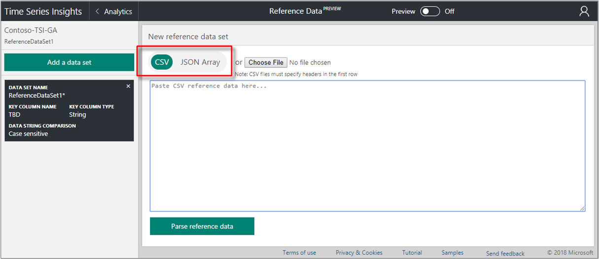 Choose data format.