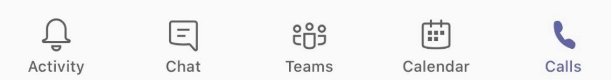 Екранна снимка с иконата за обаждания в Teams.