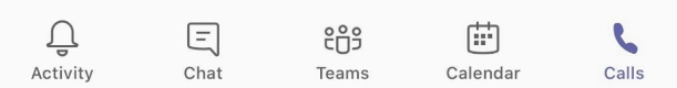 Екранна снимка, показваща иконата за обаждания в Teams.