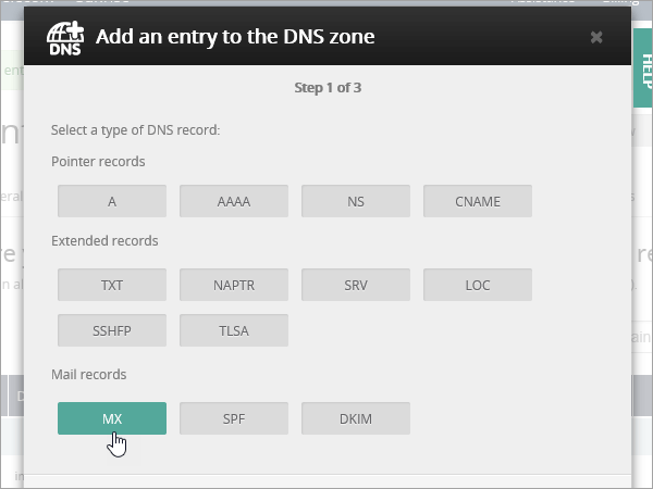 OVH MX record type.