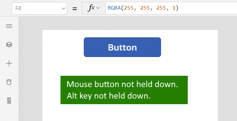 Анимация, показваща ефекта от стартиране чрез задържане на клавиша alt и избор на контрола на бутон.