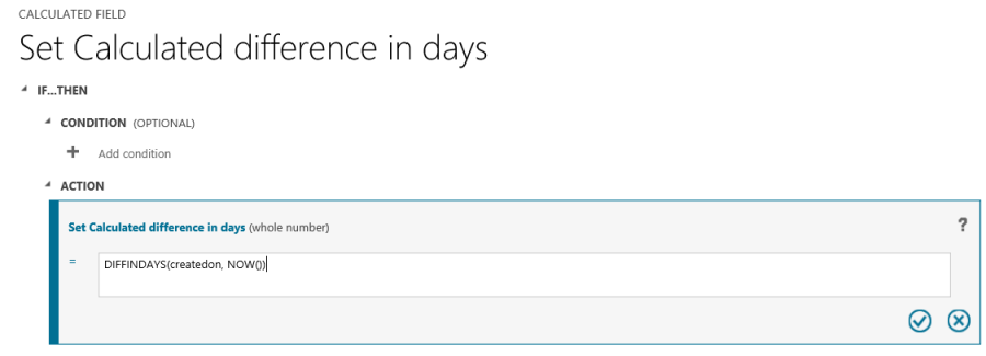 Изчисляема колона, функция DIFFINDAYS.