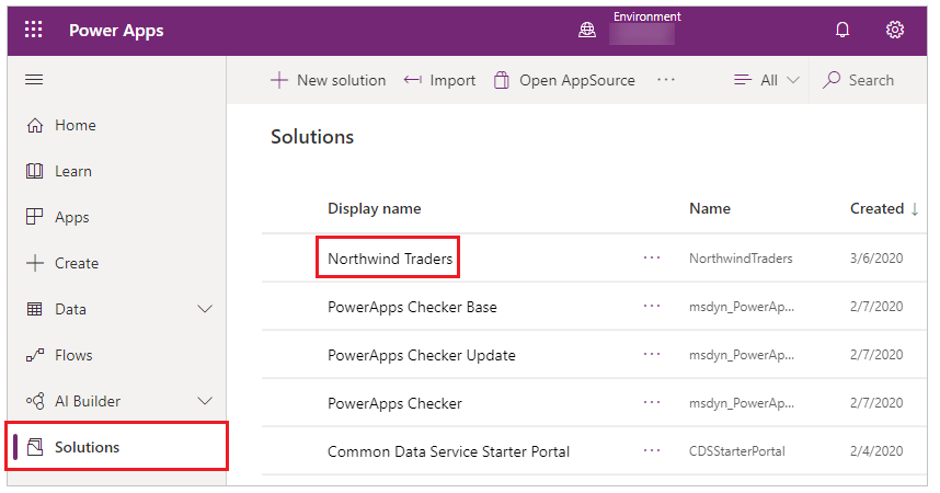 Избор на решението на Northwind Traders.