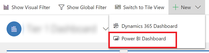 Добавяне на ново табло на Power BI.