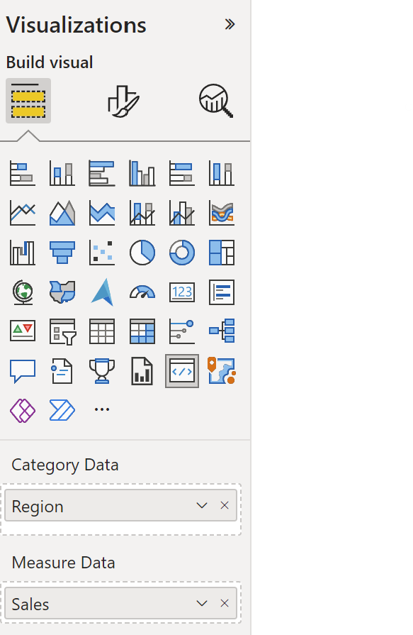 Screenshot of data bound to field bucket.