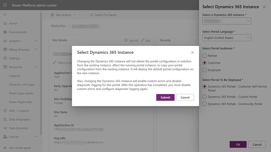 Подаване на актуализация на решение Dynamics 365.