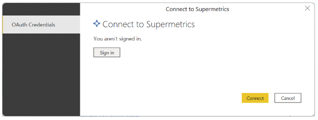 Connecting to Supermetrics.